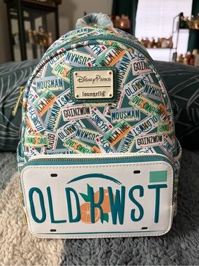 Disney Teal Orange Patterned Mini Backpack by Loungefly